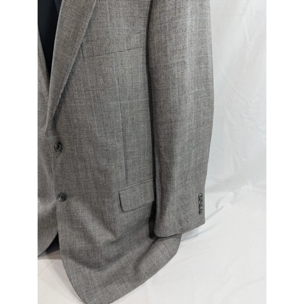 Jos. A. Bank Blazer Coat‎ Suit Jacket Silk Camelhair Glenn Check Plaid 46L 50